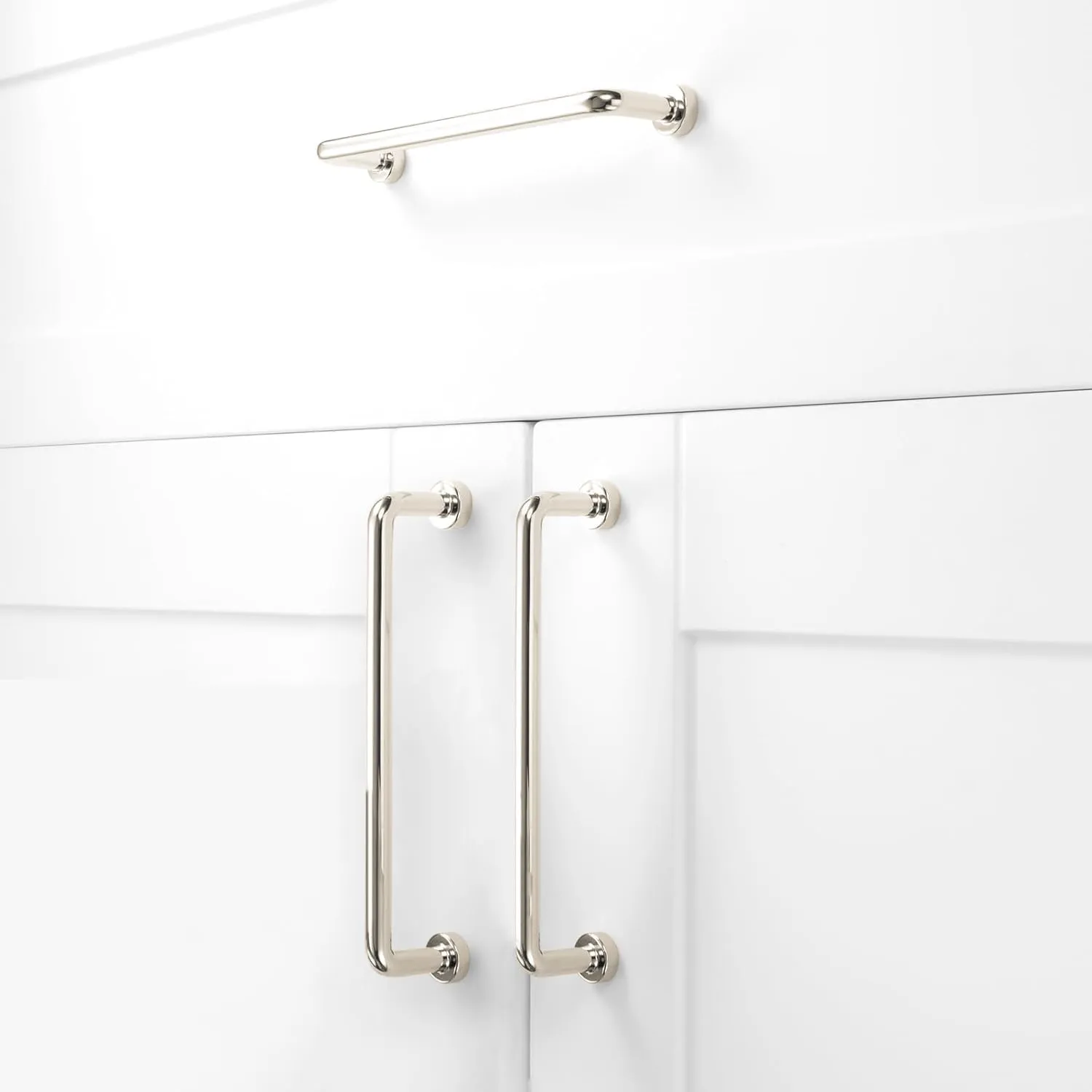 khtumeware 10 Pack Polished Nickel Cabinet Pulls 5 Inch(128mm) Hole Centers Cabinet Handles Kitchen Hardware Straight Bar for Cabinets and Drawer Pulls