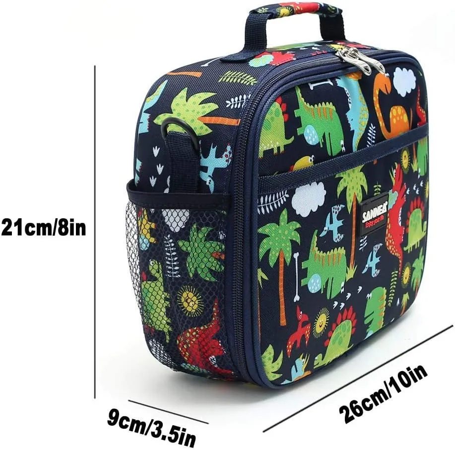 Kids Insulated Reusable Lunch Tote Bag for Girls Women Insulated Lunch Portable with Adjustable Shoulder Strap for Travel Camping Picnic Work Work