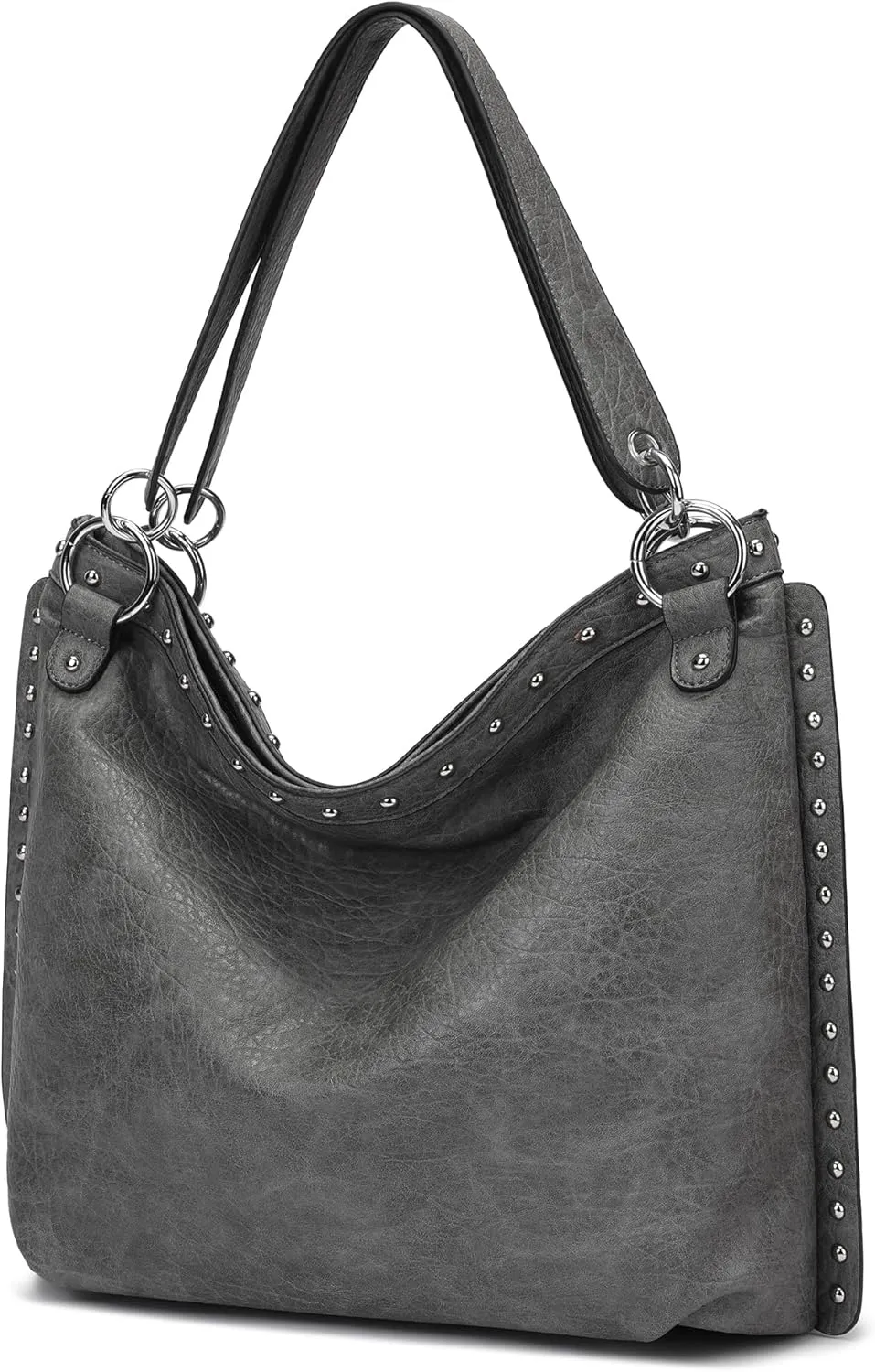 KILAMAL Hobo Bag Oversized Tote Bag Women's Riveted Shoulder Bag and Handbag Crossbody Bag Top Handle with Pocket Zipper