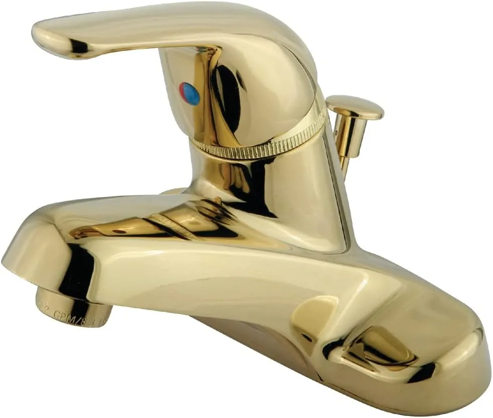 Kingston Brass GKB542 Chatham 4" Centerset Bathroom Faucet, Polished Brass, ABS/Plastic Pop-Up