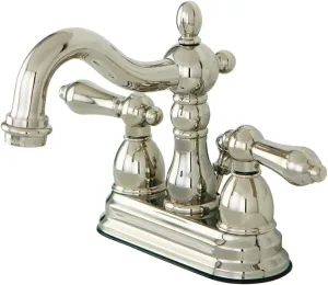 Kingston Brass KB1606AL Heritage 4-Inch Centerset Lavatory Faucet with Metal Lever Handle, Polished Nickel