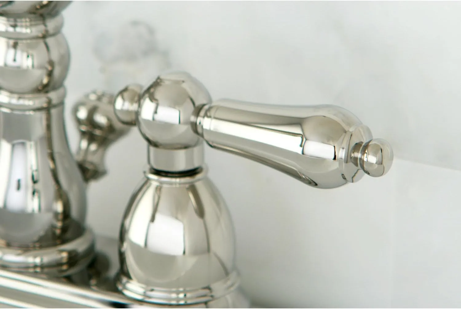 Kingston Brass KB1606AL Heritage 4-Inch Centerset Lavatory Faucet with Metal Lever Handle, Polished Nickel