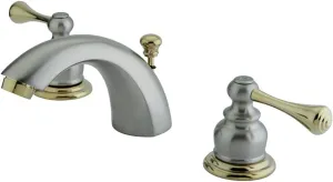 Kingston Brass KB3949BL Vintage Classic Mini Widespread Lavatory Faucet, Brushed Nickel and Polished Brass