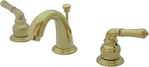 Kingston Brass KB912 Magellan II Mini Widespread Lavatory Faucet with Brass Pop-Up, Polished Brass