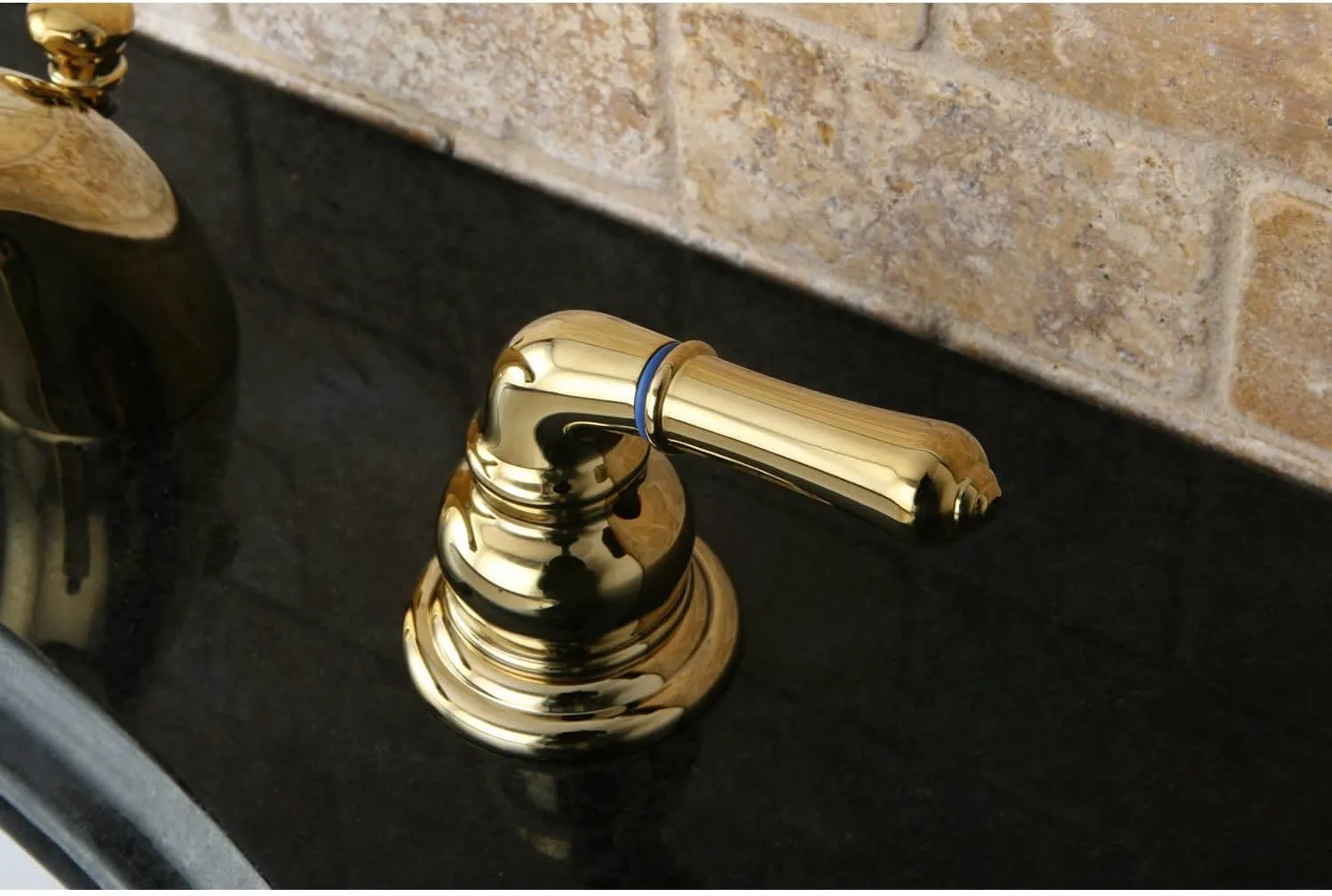 Kingston Brass KB954 Magellan II 4-Inch to 8-Inch Mini Widespread Lavatory Faucet with Metal lever handle, Polished Brass, Polished Chrome