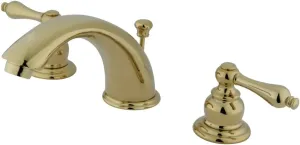 Kingston Brass KB972AL Victorian Widespread Lavatory Faucet with Metal lever handle, Polished Brass, 8-Inch Adjustable Center
