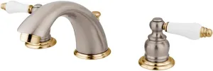 Kingston Brass KB979B Victorian Widespread Bathroom Faucet, 8-Inch Adjustable Center, Brushed Nickel/Polished Brass