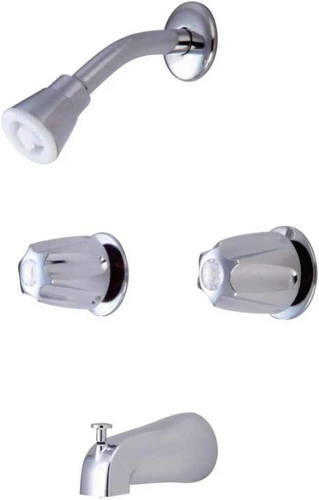 Kingston Brass KF112 Americana 8-Inch Twin Handle Center Tub and Shower Valve, Polished Chrome