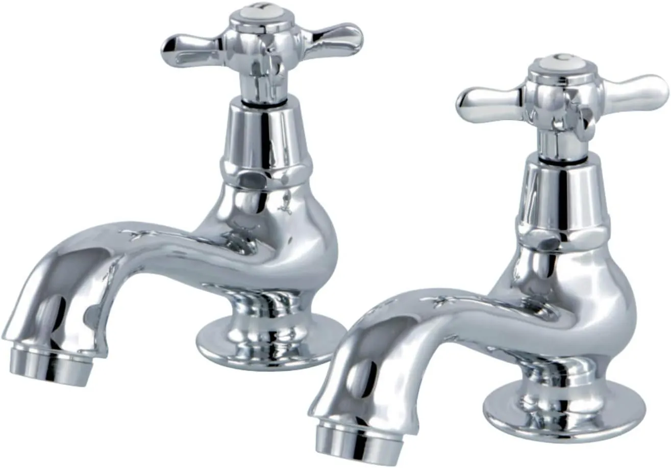 Kingston Brass KS1101BEX Basin Tap Faucet with Cross Handle, Polished Chrome