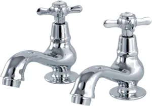 Kingston Brass KS1101BEX Basin Tap Faucet with Cross Handle, Polished Chrome