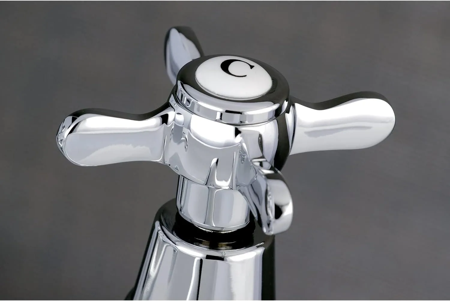 Kingston Brass KS1101BEX Basin Tap Faucet with Cross Handle, Polished Chrome