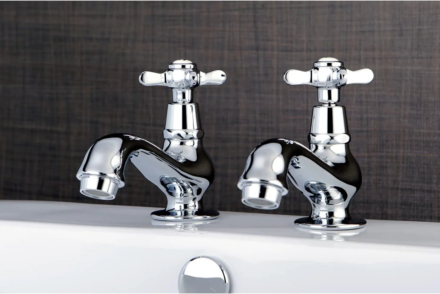 Kingston Brass KS1101BEX Basin Tap Faucet with Cross Handle, Polished Chrome