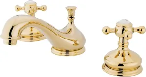 Kingston Brass KS1162BX Vintage Widespread Bathroom Faucet, 5-1/2 inch spout reach, Polished Brass