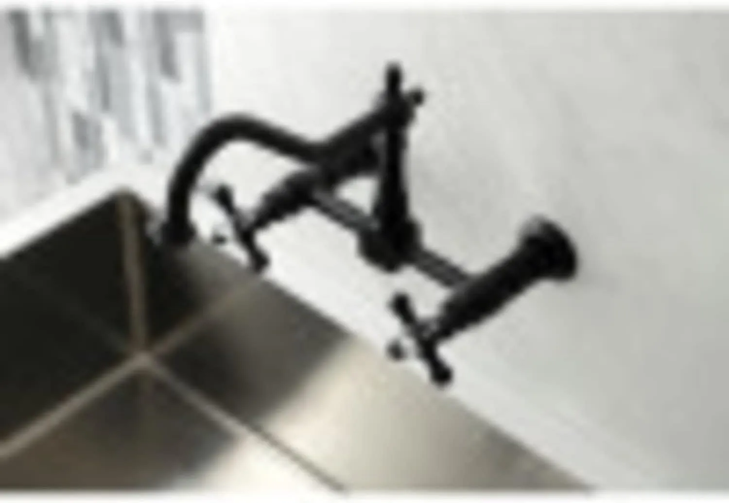 Kingston Brass KS1241AX Heritage Bridge Kitchen Faucet, 8-1/2", Polished Chrome