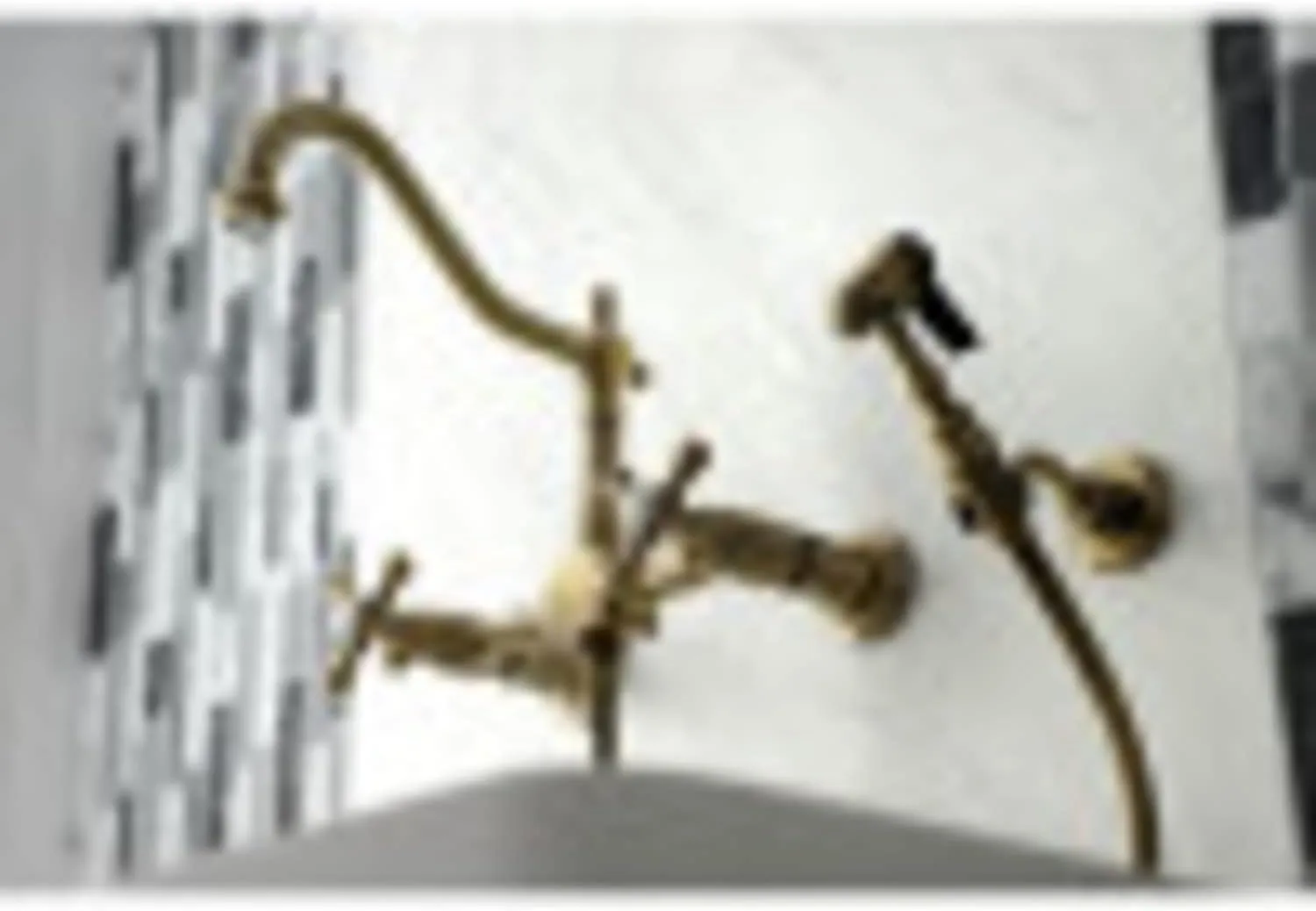 Kingston Brass KS1245AXBS Heritage Bridge Kitchen Faucet, 8-1/2" Spout Reach, Oil Rubbed Bronze
