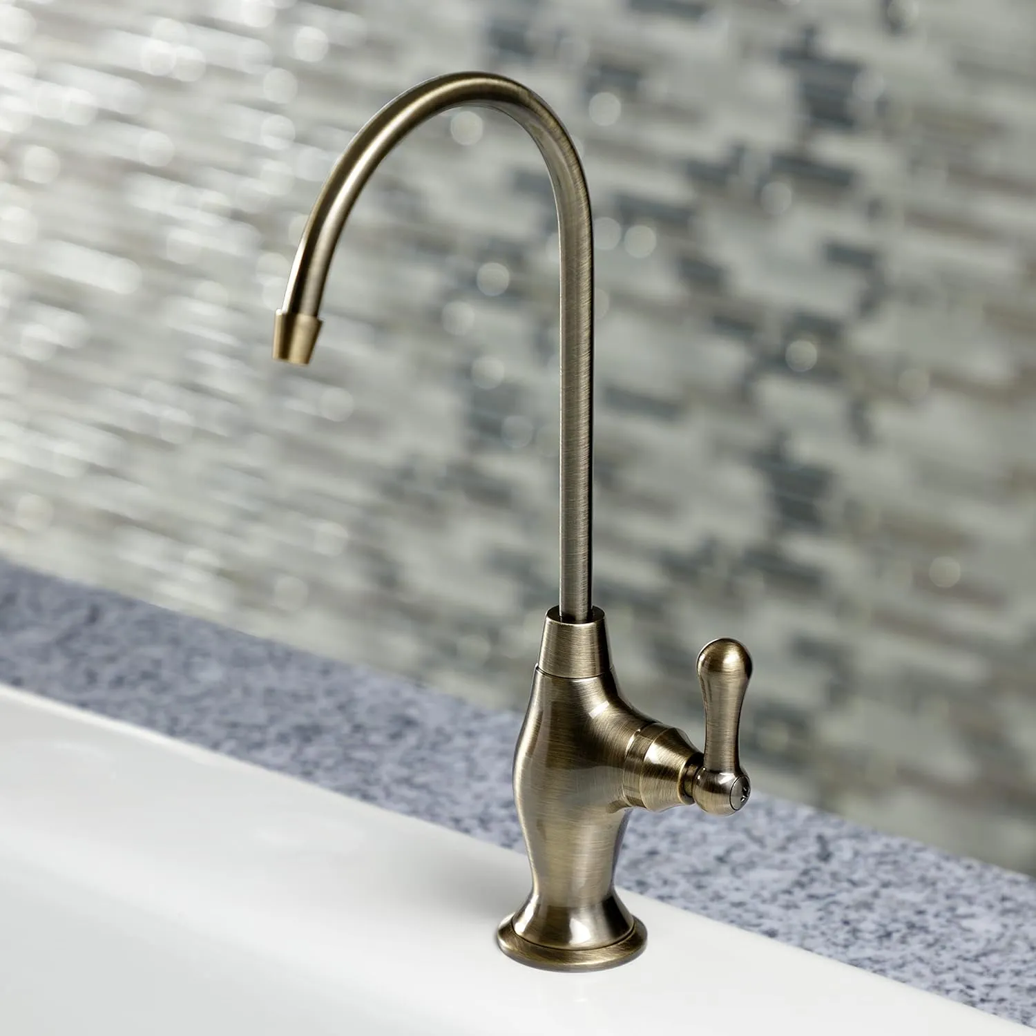 Kingston Brass KS3193AL Restoration Single Handle Water Filtration Faucet, Antique Brass, 10.81 x 4.63 x 1.75