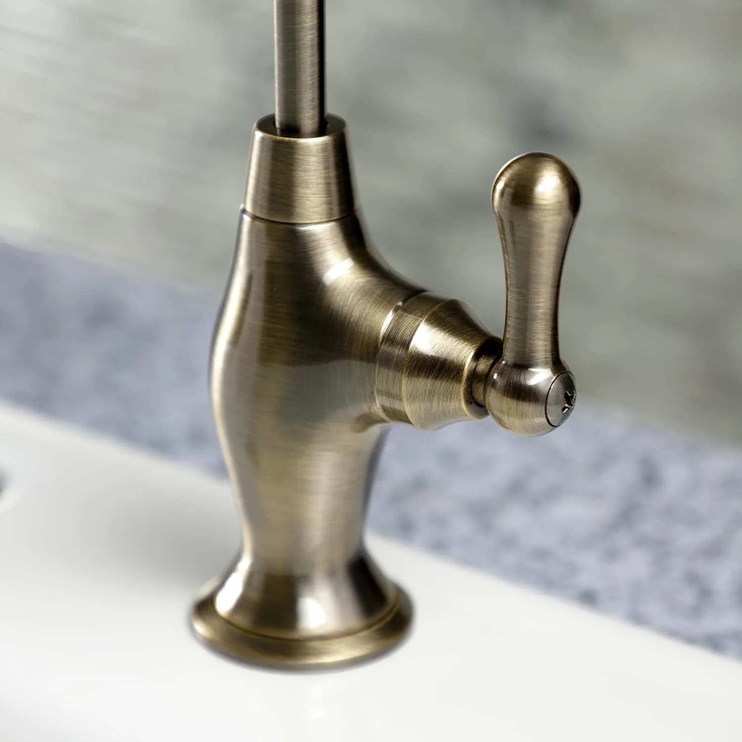 Kingston Brass KS3193AL Restoration Single Handle Water Filtration Faucet, Antique Brass, 10.81 x 4.63 x 1.75