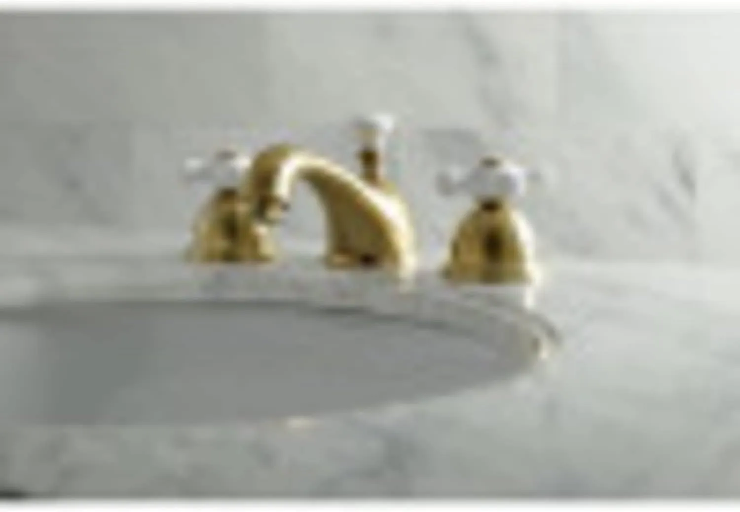 Kingston Brass KS3962PX Restoration Widespread Lavatory Faucet with Porcelain Cross Handle, Polished Brass, 8-Inch Adjustable Center