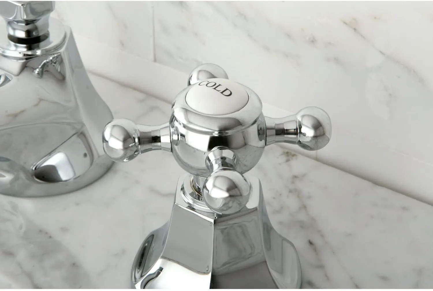Kingston Brass KS4461BX Metropolitan Widespread Lavatory Faucet with Metal Cross Handle, Polished Chrome, 8-Inch Adjustable Center