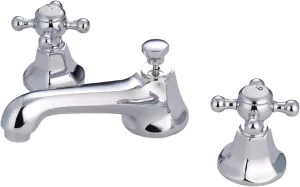 Kingston Brass KS4461BX Metropolitan Widespread Lavatory Faucet with Metal Cross Handle, Polished Chrome, 8-Inch Adjustable Center