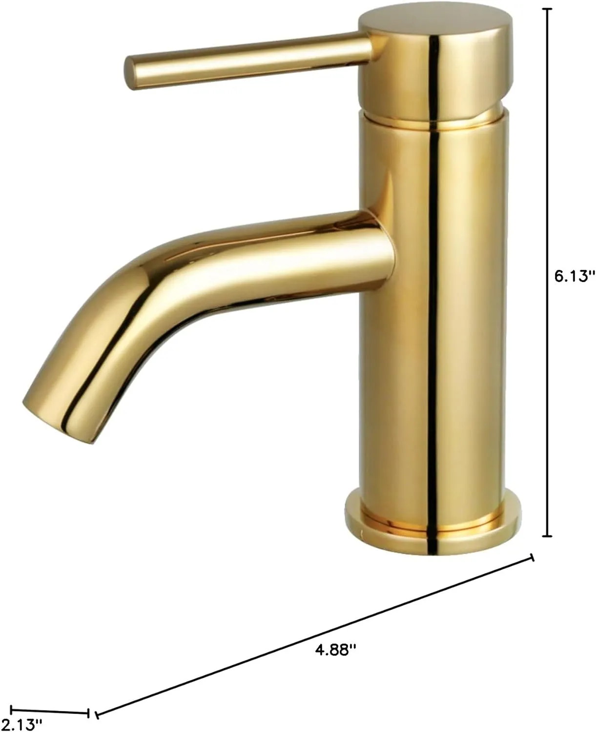Kingston Brass LS8222DL Concord Single-Handle Bathroom Faucet with Push Pop-Up, 4-7/8 inch spout reach, Polished Brass