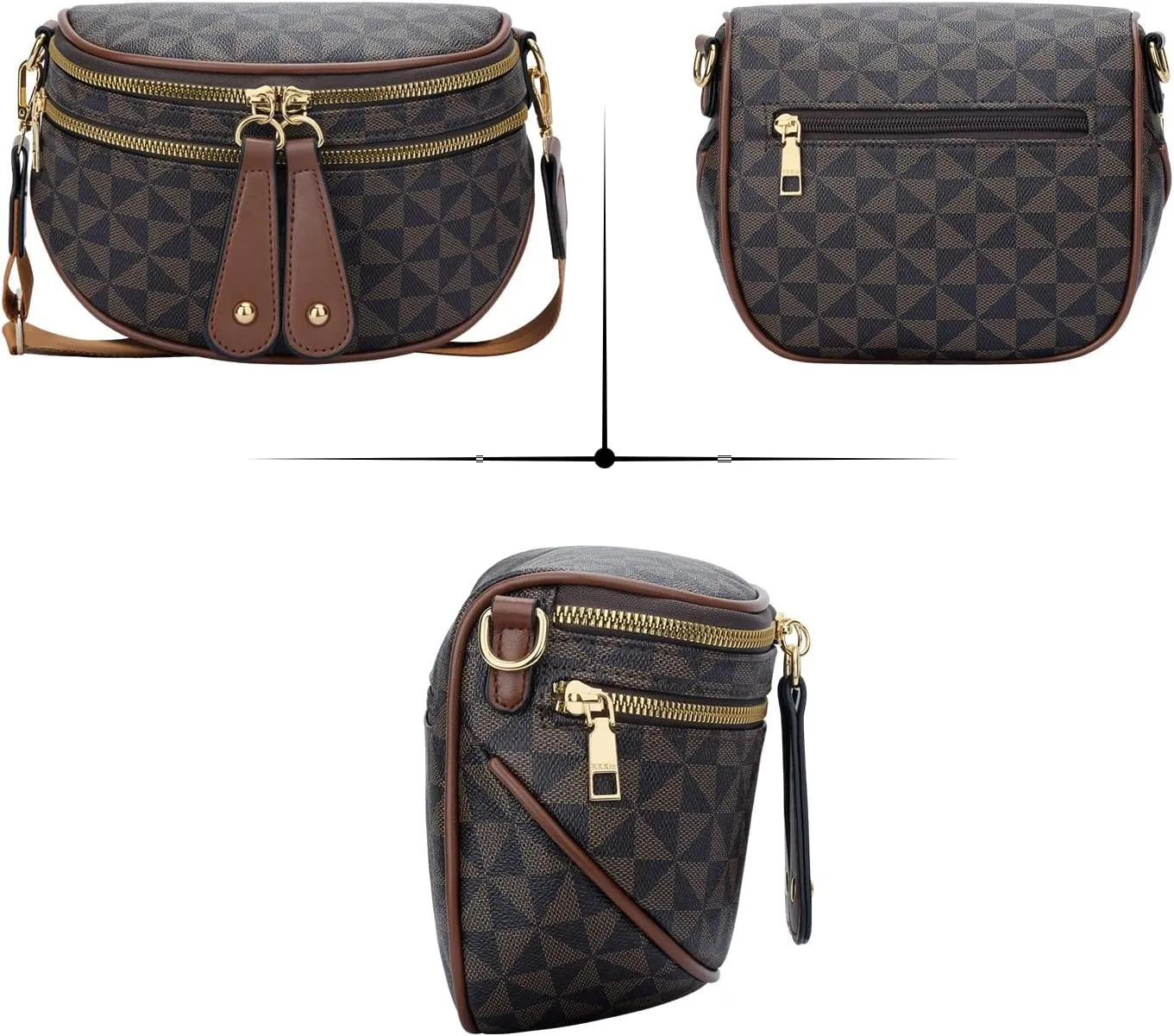 KKXIU Crossbody Sling Bag for Women Trendy Fanny Pack Vegan Leather Chest Bag