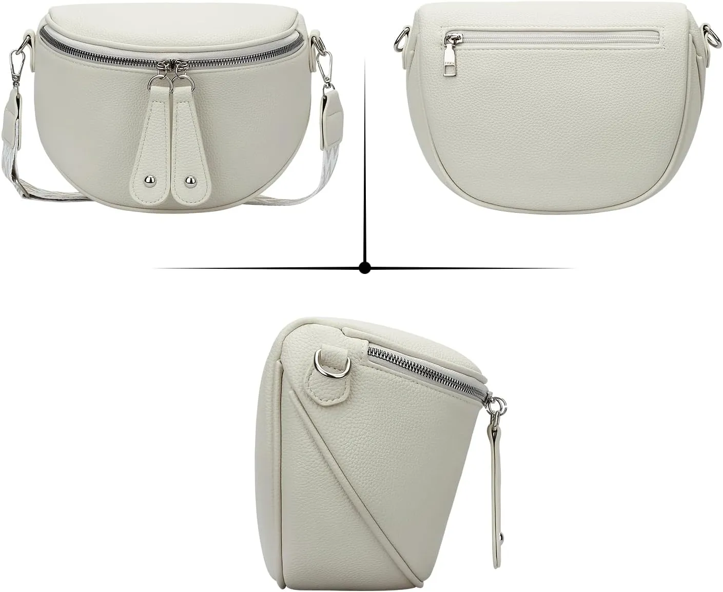 KKXIU Crossbody Sling Bag for Women Trendy Fanny Pack Vegan Leather Chest Bag