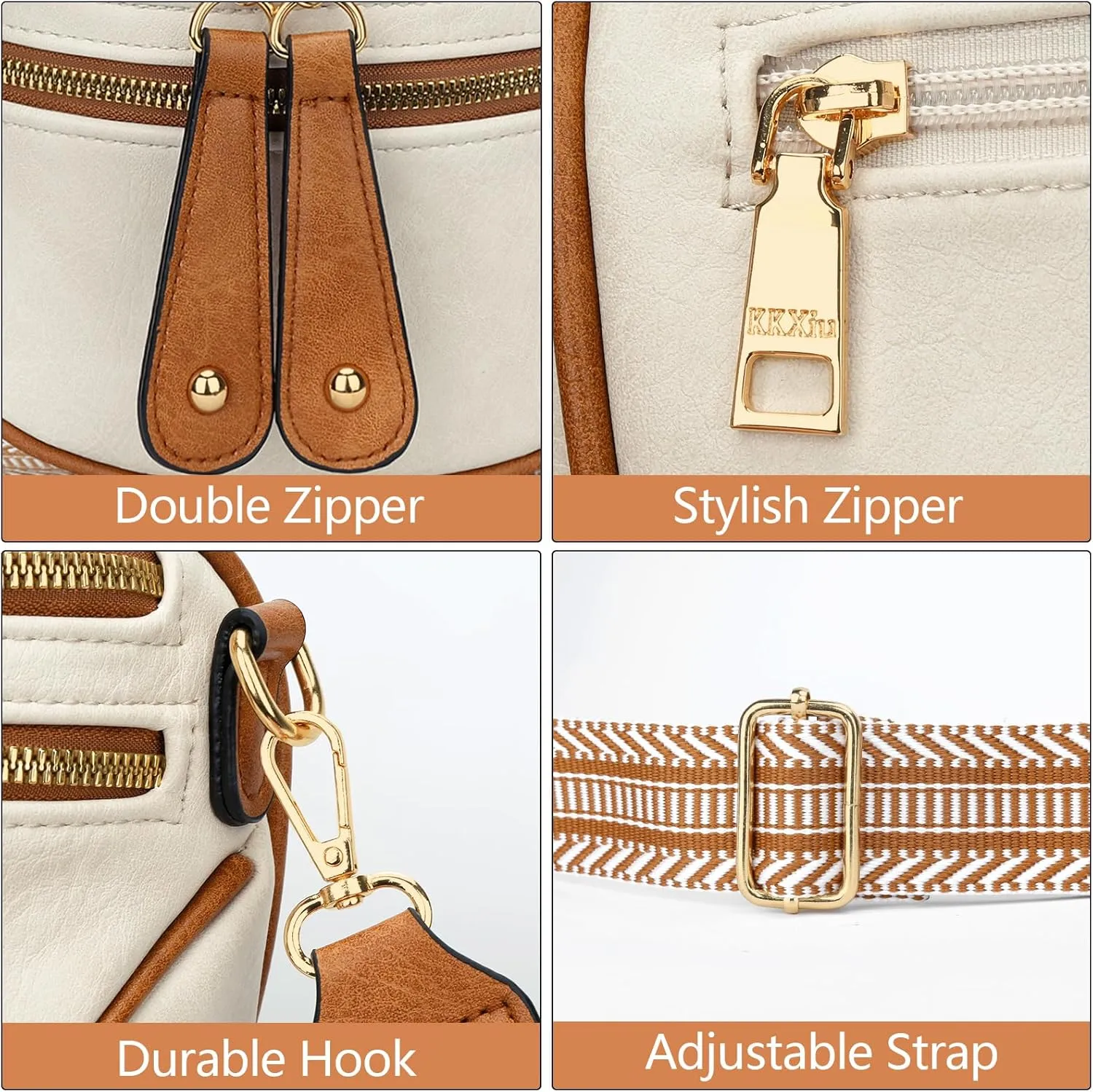KKXIU Crossbody Sling Bag for Women Trendy Fanny Pack Vegan Leather Chest Bag