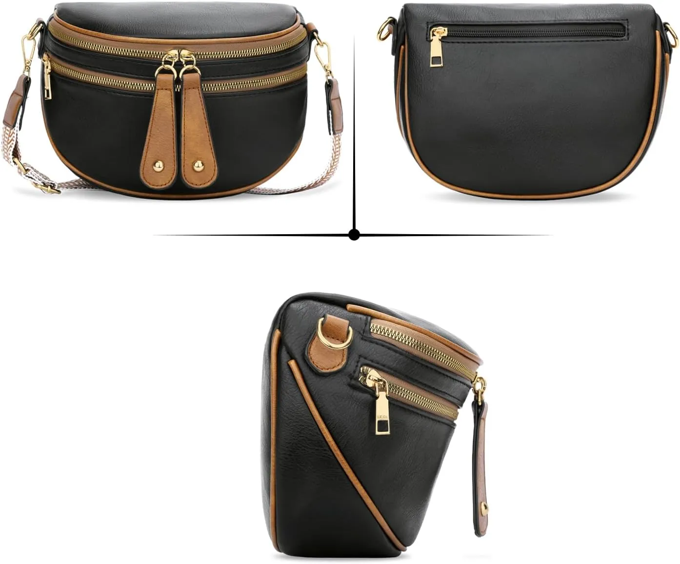 KKXIU Crossbody Sling Bag for Women Trendy Fanny Pack Vegan Leather Chest Bag
