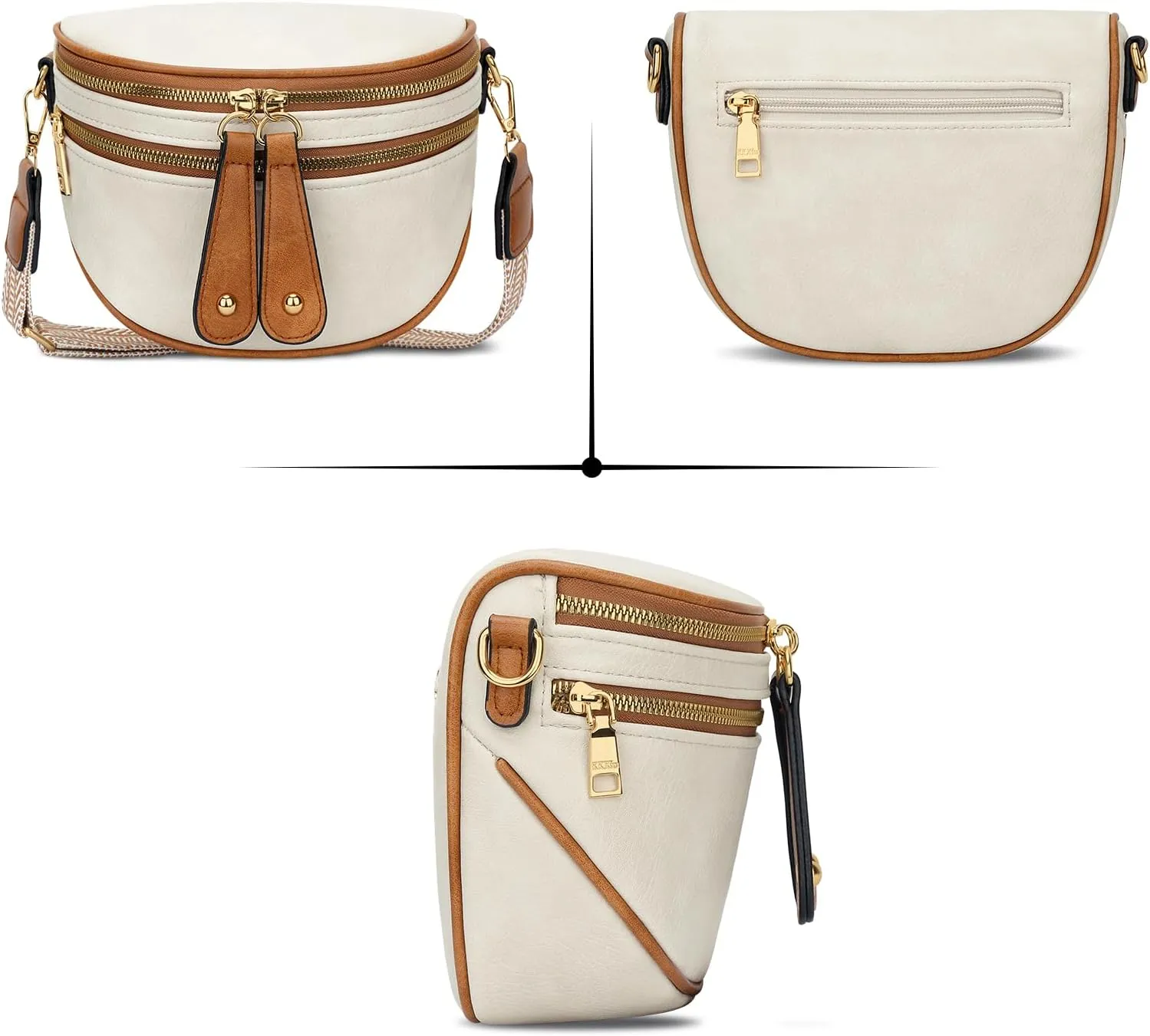 KKXIU Crossbody Sling Bag for Women Trendy Fanny Pack Vegan Leather Chest Bag
