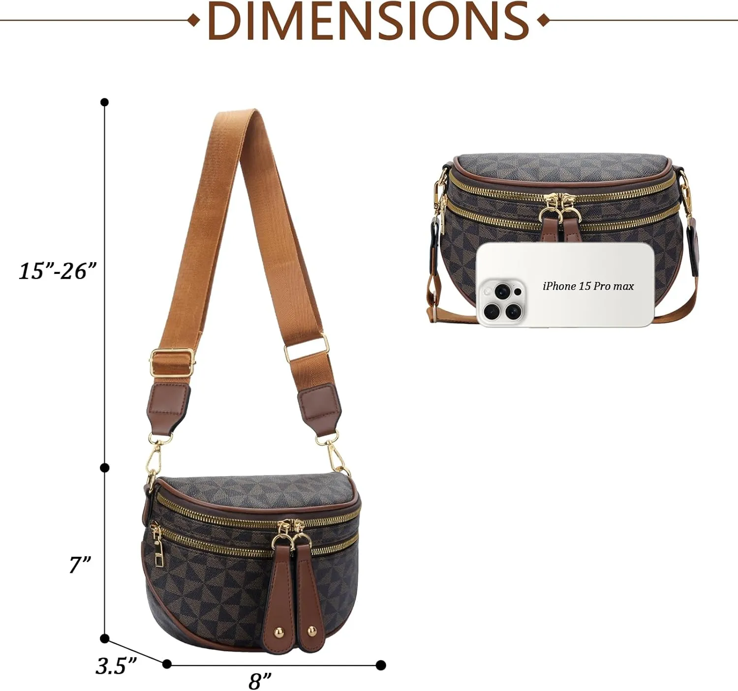 KKXIU Crossbody Sling Bag for Women Trendy Fanny Pack Vegan Leather Chest Bag