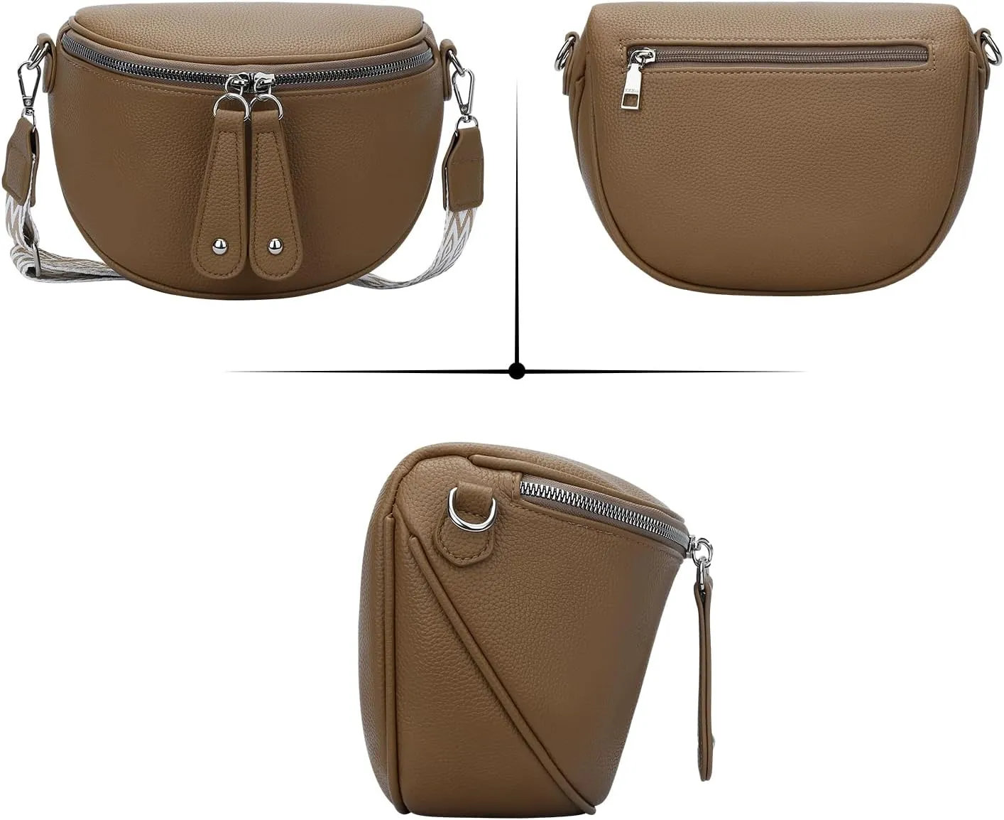 KKXIU Crossbody Sling Bag for Women Trendy Fanny Pack Vegan Leather Chest Bag