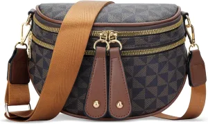 KKXIU Crossbody Sling Bag for Women Trendy Fanny Pack Vegan Leather Chest Bag