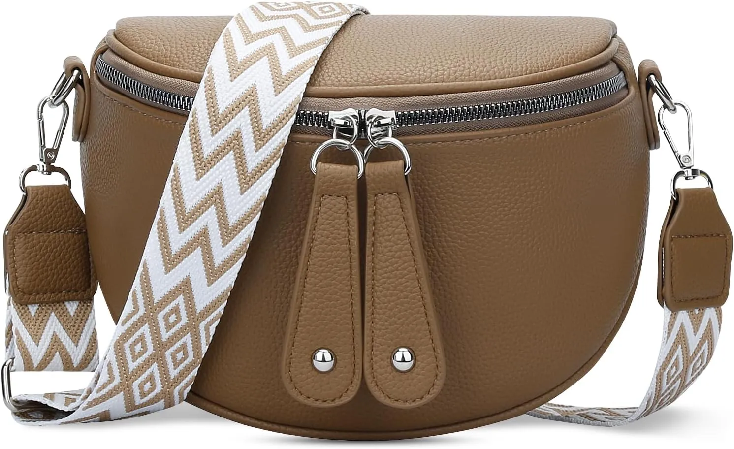 KKXIU Crossbody Sling Bag for Women Trendy Fanny Pack Vegan Leather Chest Bag