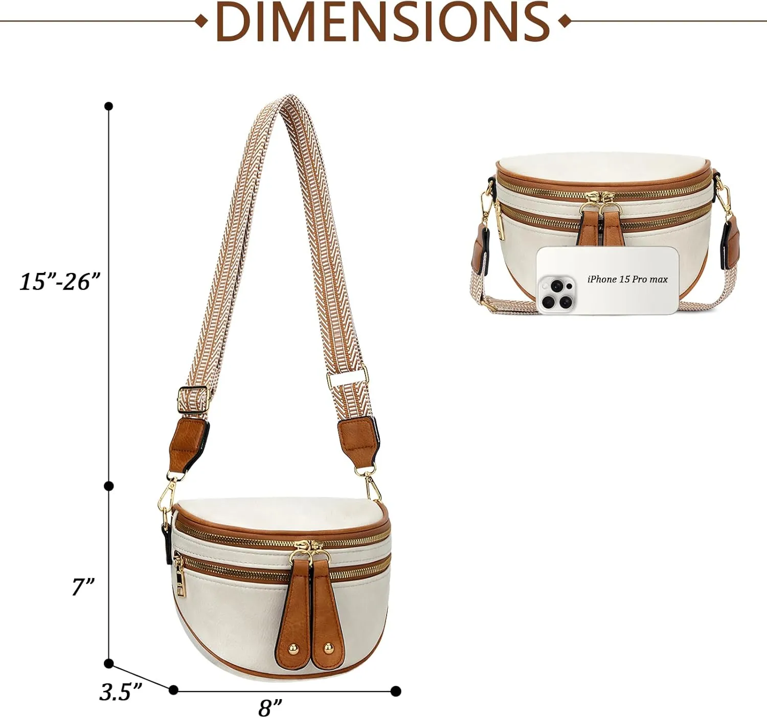 KKXIU Crossbody Sling Bag for Women Trendy Fanny Pack Vegan Leather Chest Bag