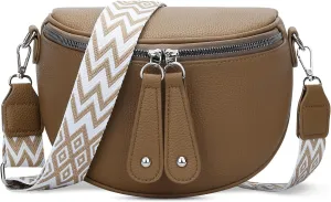 KKXIU Crossbody Sling Bag for Women Trendy Fanny Pack Vegan Leather Chest Bag