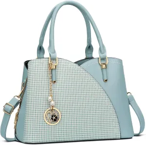 KKXIU Triple Compartments Purses and Handbags for Women Fashion Ladies Satchel Shoulder Top Handle Bag