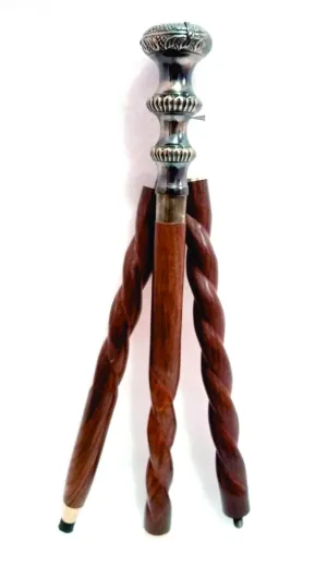 Knob Head Wooden Walking Stick With Clock On Top -Premium Lightweight Walking Cane With Ergonomic Palm Grip Handle - 36"Designer Handmade Elegant Carved Canes For Men Women Comfortable Best Gift Idea