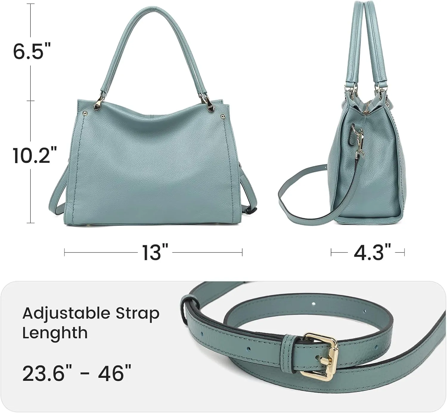 KOGTLA Women Genuine Leather Purses Handbags Tote Bag Shoulder Bag Top Handle Satchel Ladies Crossbody Hobo Bags Bucket Bag