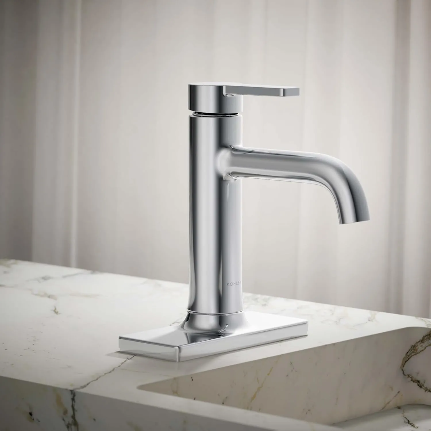 Kohler 28126-4K-CP Venza Single-Handle Bathroom Sink Faucet, 1.0 gpm, Polished Chrome