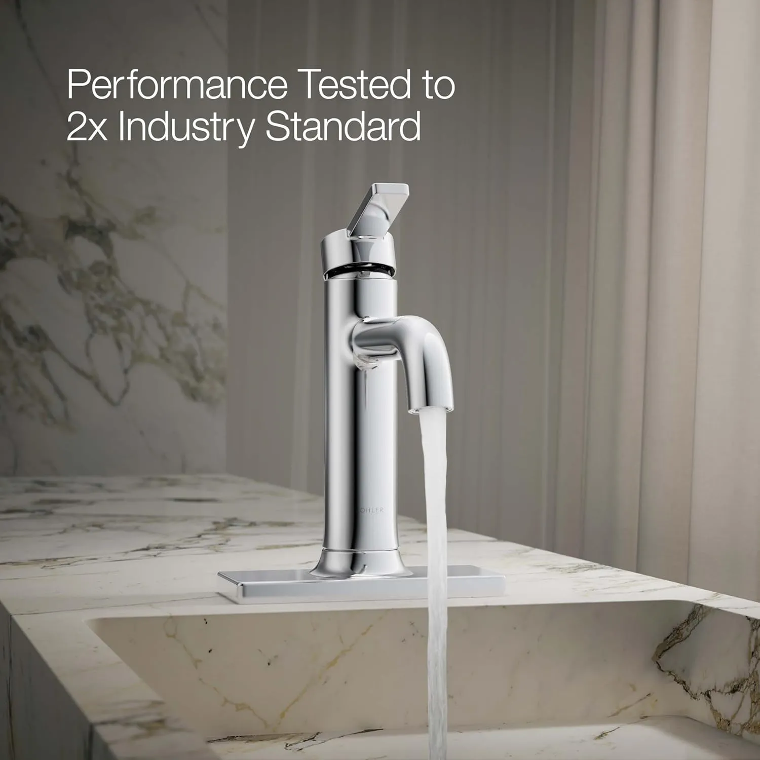 Kohler 28126-4K-CP Venza Single-Handle Bathroom Sink Faucet, 1.0 gpm, Polished Chrome