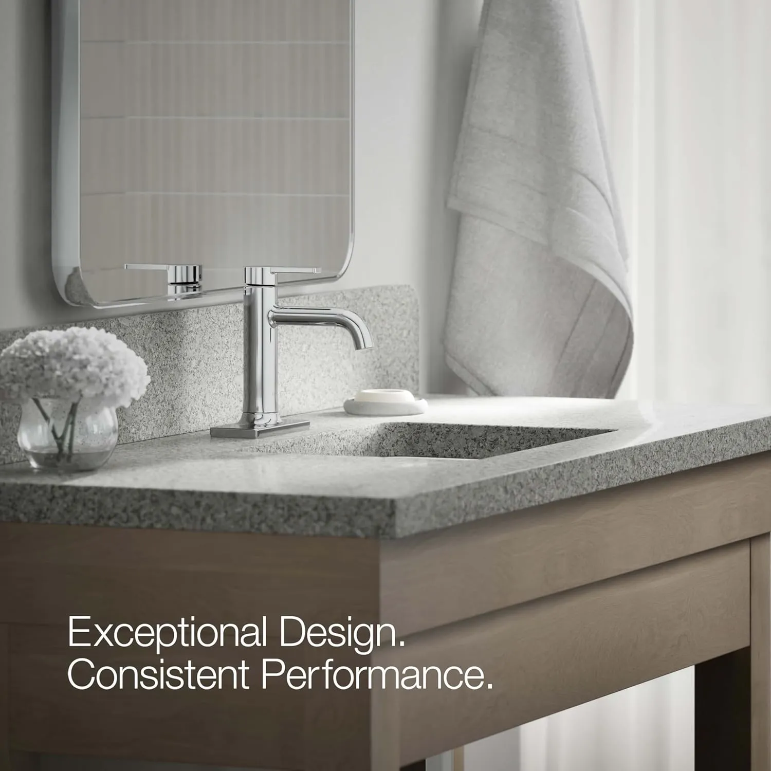 Kohler 28126-4K-CP Venza Single-Handle Bathroom Sink Faucet, 1.0 gpm, Polished Chrome