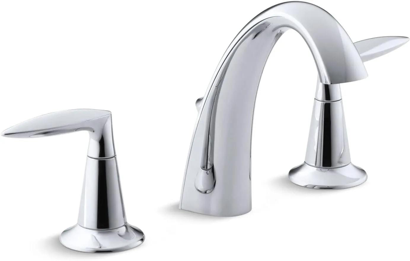 KOHLER K-45102-4-CP Alteo 2-Handle Widespread Bathroom Faucet with Metal Drain Assembly in Polished Chrome