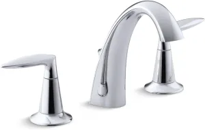 KOHLER K-45102-4-CP Alteo 2-Handle Widespread Bathroom Faucet with Metal Drain Assembly in Polished Chrome