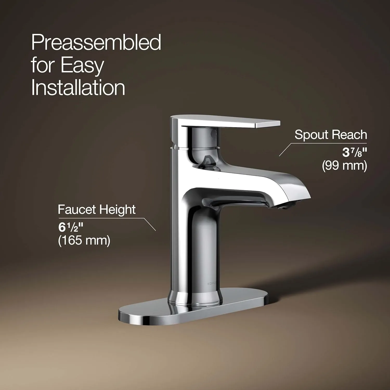 Kohler K-97060-4-CP Hint Bathroom Sink Faucets, Polished Chrome