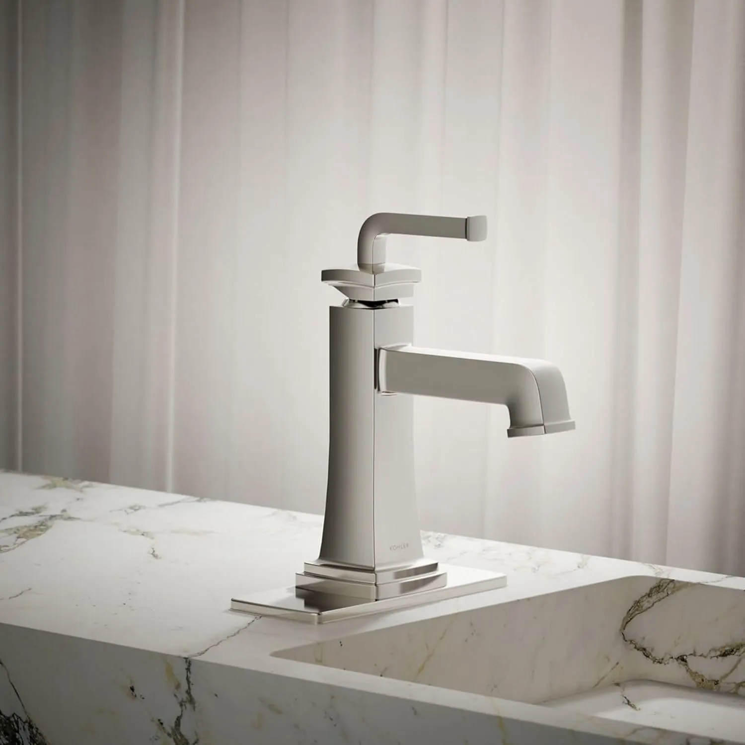 KOHLER Riff Single-Handle Bathroom Sink faucets, .5 gpm, Vibrant Polished Nickel