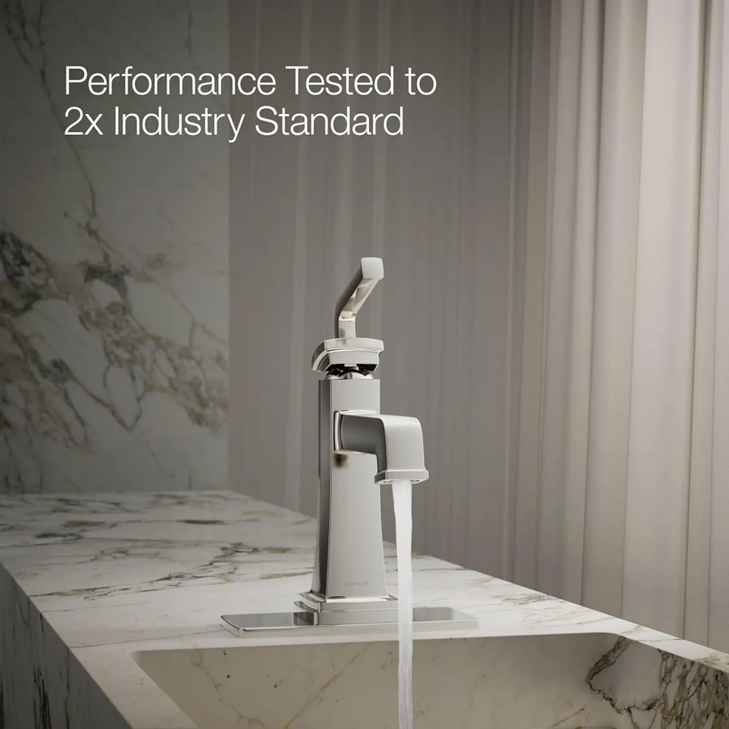 KOHLER Riff Single-Handle Bathroom Sink faucets, .5 gpm, Vibrant Polished Nickel