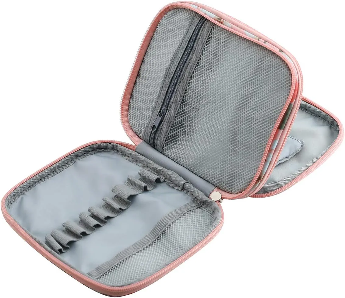 KOKNIT Crochet Hook Case, Zipper Storage Organizer Bag with Web Pockets for Crochet Needles/Knitting Accessories/Crochet Hook Kit Tools, Lightweight, Easy to Hold