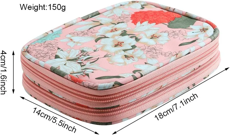 KOKNIT Crochet Hook Case, Zipper Storage Organizer Bag with Web Pockets for Crochet Needles/Knitting Accessories/Crochet Hook Kit Tools, Lightweight, Easy to Hold