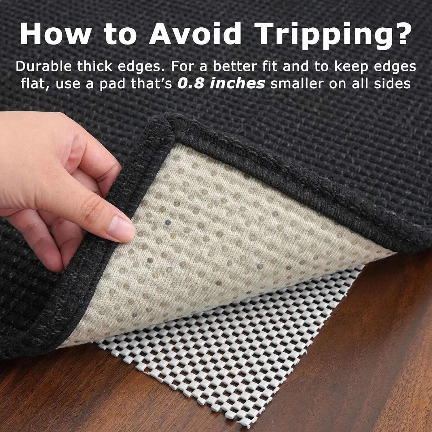 KOZYFLY Runners for Hallways 2x6 ft Washable Kitchen Runner Non Slip Rubber Backed Hall Runners Cotton Entryway Runner Rugs Floor Carpet for Indoor Backdoor Bedroom Kitchen, Black/Dark Grey